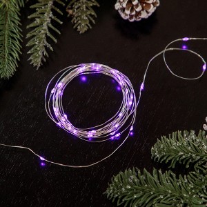 Northlight 50-Count Purple LED Micro Fairy Christmas Lights - 16ft, Copper Wire - 1 of 4