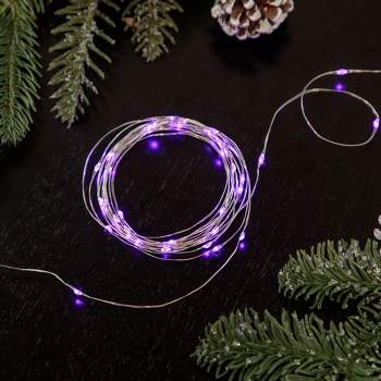 Northlight 50-Count Purple LED Micro Fairy Christmas Lights - 16ft, Copper Wire