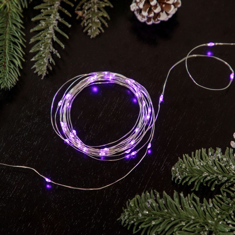 Northlight 50-Count Purple LED Micro Fairy Christmas Lights - 16ft, Copper Wire, 1 of 6