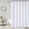 White Fabric Shower Curtain, Waffle Weave Heavy Duty 72 Bath Curtain with 12 Hooks - 3 of 4
