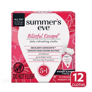 Summer's Eve Feminine Cleansing Wipes - Blissful Escape - 12ct - 1 of 4