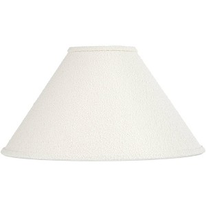 Springcrest 6" Top x 19" Bottom x 10" High x 10" Slant Lamp Shade Replacement Large Off White Tapered Modern Boucle Woven Fabric Spider Harp Finial - 1 of 4