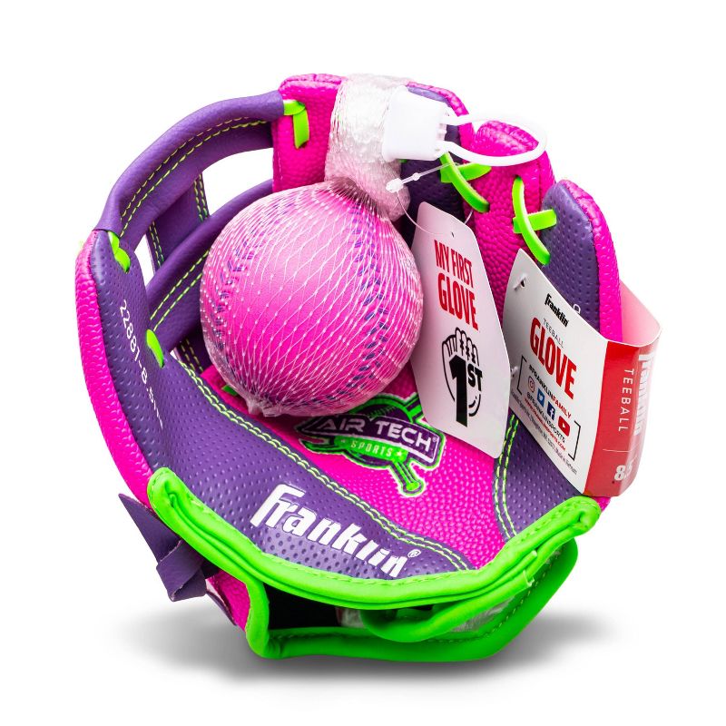 Franklin Sports Air Tech Series 8.5&#34; Teeball Gloves - Pink/Purple, 3 of 4
