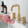 WOWOW 8 in. Widespread Double Handle Bathroom Basin Faucet with Drain Kit in Brushed Nickel - 2 of 4