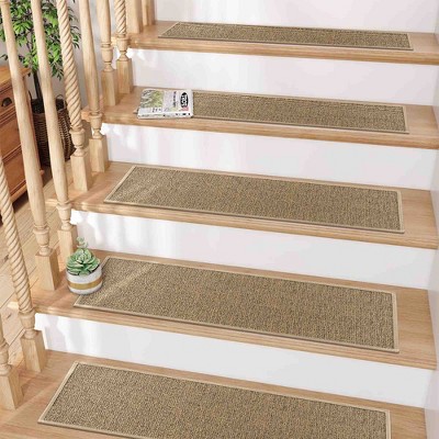 BAGOKIE 15PCS Non-Slip Carpet Stair Treads 8"x30" Mats Indoor for Wooden Steps
