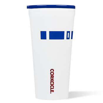 Corkcicle Disney Star Wars 16 Oz Triple Insulated Stainless Steel Travel Cup Tumbler with Lid and Silicone Bottom for Hot and Cold Drinks, R2-D2