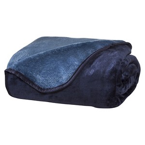 All Seasons Reversible Plush Blanket (King) Blue/Light Blue, Blue & Lt Blue