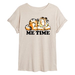 Women's - Garfield - Me Time Sketch Oversized Graphic T-Shirt - 1 of 4
