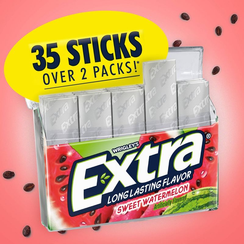 Extra Sweet Watermelon Sugar Free Chewing Gum Pack - 35ct, 5 of 10