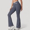Anna-Kaci Women's Flare Leg Yoga Pants with Crossover High Waistband and Four-Way Stretch Fabric - 3 of 4