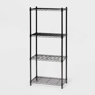 4 Tier Wire Shelving Black - Brightroom™: Steel Utility Storage ...