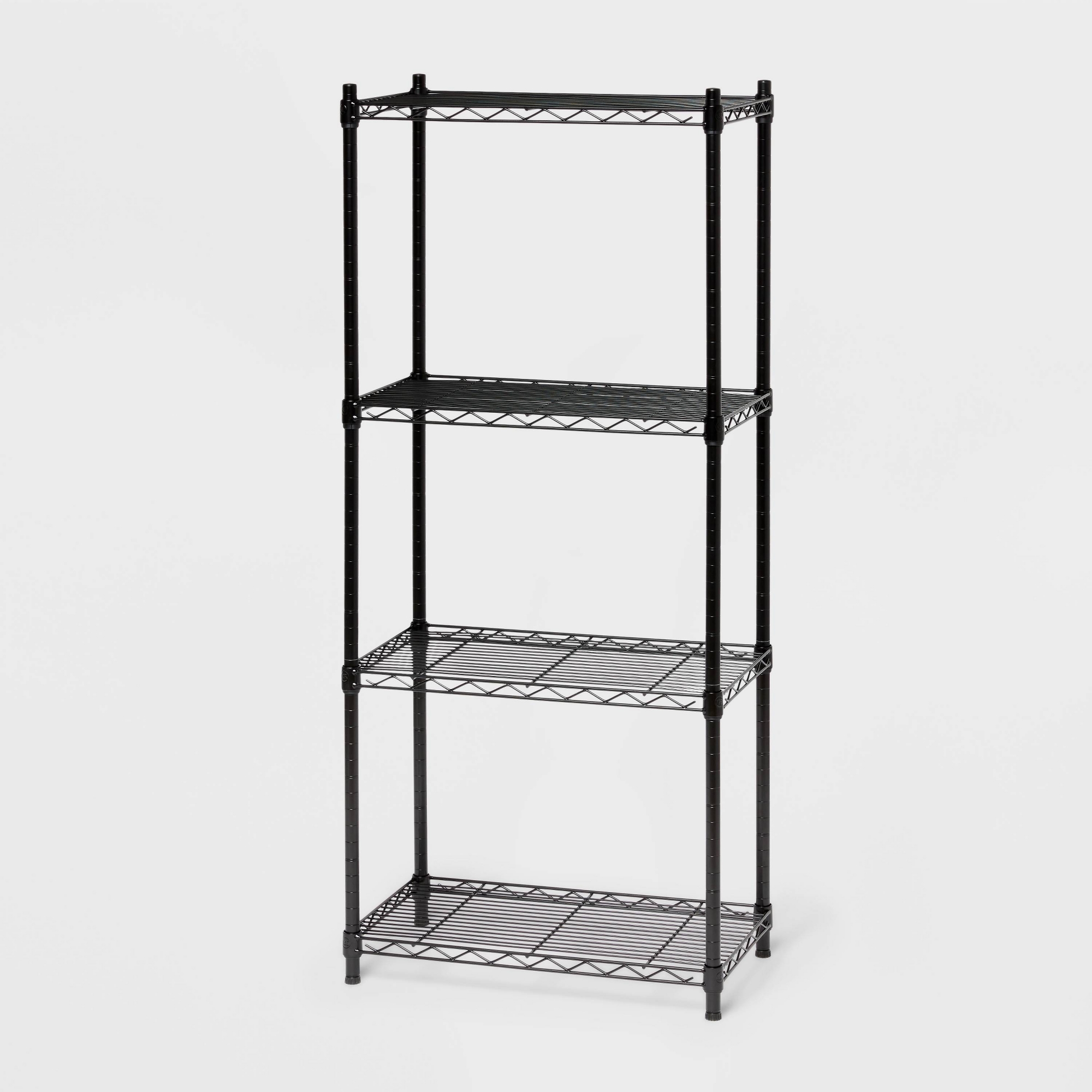 4 Tier Wire Shelving Black - Brightroom™