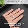 Porsha Wedding Ring Set for Women Engagement Ring Two Matching Bands Sterling Silver by Ginger Lyne - 4 of 4