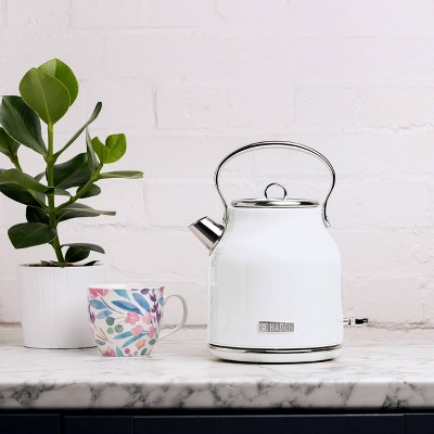 Ivory Stainless Steel 1.8 qt Electric Kettle with Comfort Grip
