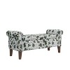 Handy Living Wallen Traditional Rolled Arm Storage Bench with Nailheads Floral Bonsai - 3 of 4