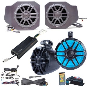 Memphis Audio RGR18PRO4 4 Speaker 300 Watt UTV Audio for Polaris Ranger 2018 and up - 1 of 4