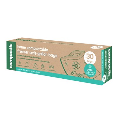Compostic 100% Compostable Freezer Gallon Bags - 30ct