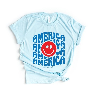 Simply Sage Market S.W.Smiley America Stacked Short Sleeve Tee