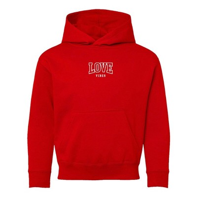 The Juniper Shop Embroidered Varsity Love Vibes Youth Graphic Hoodie