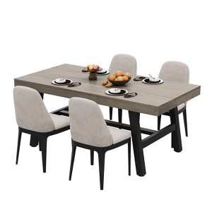 71 In Dining Table for 6-10,Modern Farmhouse Rectangular Kitchen Table,with Adjustable Feet & Sturdy Metal Framefor,Dining Room,Living Room,No Chair - 1 of 4