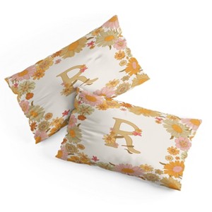 Deny Designs King Iveta Abolina Retro Florals 70s Cream Pillow Shams - 1 of 3