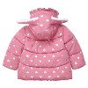 Rokka&Rolla Infant Toddler Girls' Fleece Puffer Jacket-Baby Warm Winter Coat - 3 of 4