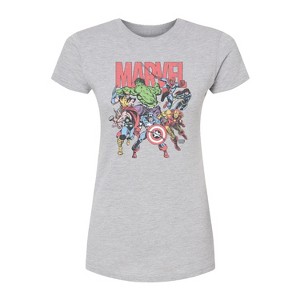 Women's - Marvel - Marvel Group Faded Fitted Graphic T-Shirt - 1 of 2