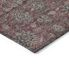 Merlot Gray And Taupe Floral Washable Indoor Outdoor Area Rug - 4 of 4