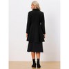 Allegra K Women's Turn Down Collar Flap Pocket Double Breasted Outwear Swing Winter Coat - 4 of 4