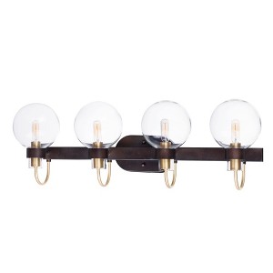 Maxim Lighting Bauhaus 4 - Light Vanity in  Bronze/Satin Brass - 1 of 3