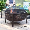 Sunnydaze Outdoor Camping or Backyard Steel Northwoods Fishing Fire Pit with Spark Screen - 30" - Bronze - 3 of 4