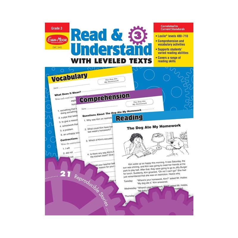 Read and Understand with Leveled Texts, Grade 3 Teacher Resource - (Read & Understand with Leveled Texts) by  Evan-Moor Educational Publishers, 1 of 2