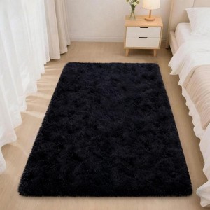 LOVEVOOK Large Area Rugs for Living Room Bedroom, 10x14 Feet Black Fluffy Shag Rugs, Modern Indoor Floor Carpet for Home Decor Aesthetic - 1 of 4