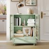 Syemin Decorative Storage Cabinets equipped with 2 tiers and adjustable glass shelves (each supports up to 20kg), this display cabinet offers flexible - 2 of 4