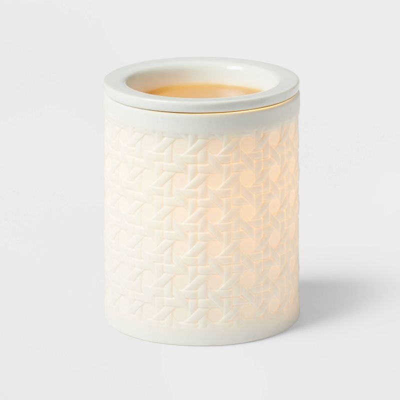 Porcelain with Bamboo Pattern White Wax Warmer - Threshold&#8482;, 4 of 5
