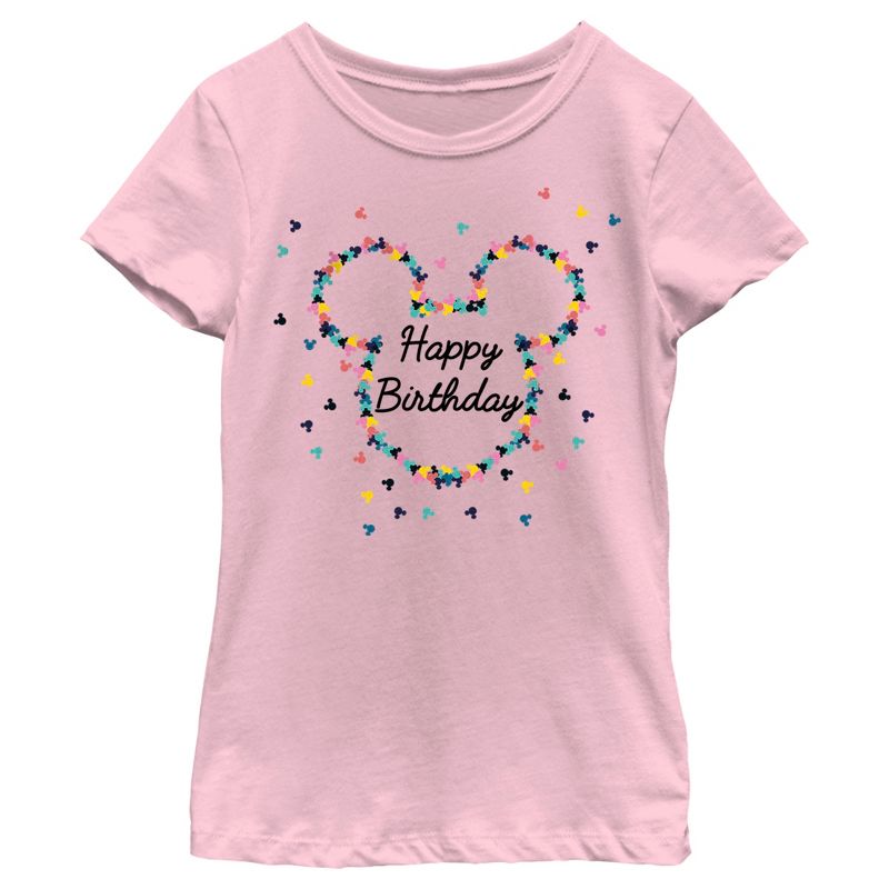 Girl's Disney Happy Birthday Logo T-Shirt, 1 of 5