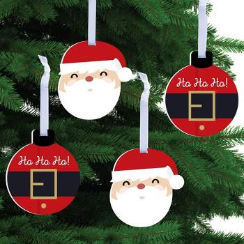 Big Dot of Happiness Jolly Santa Claus - Christmas Party Decorations - Christmas Tree Ornaments - Set of 12