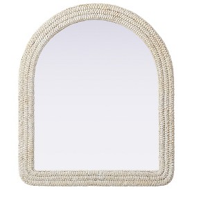 Elegant Lighting Arch Cornhusk Mirror 36x42 in Linen White - 1 of 4