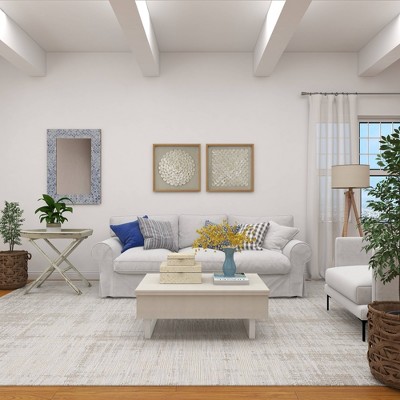 Set of 2 Cream Mother of Pearl Shell Decorative Boxes