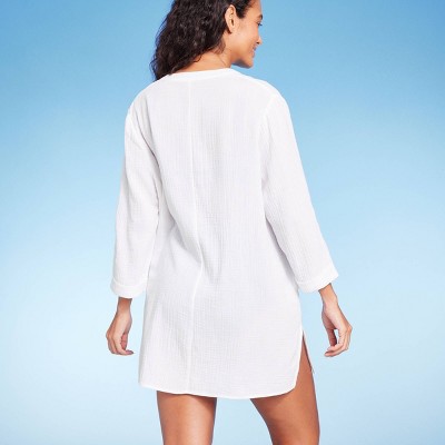 Women's Pullover Tunic Swimsuit Cover Up Kona Sol™ White L Target