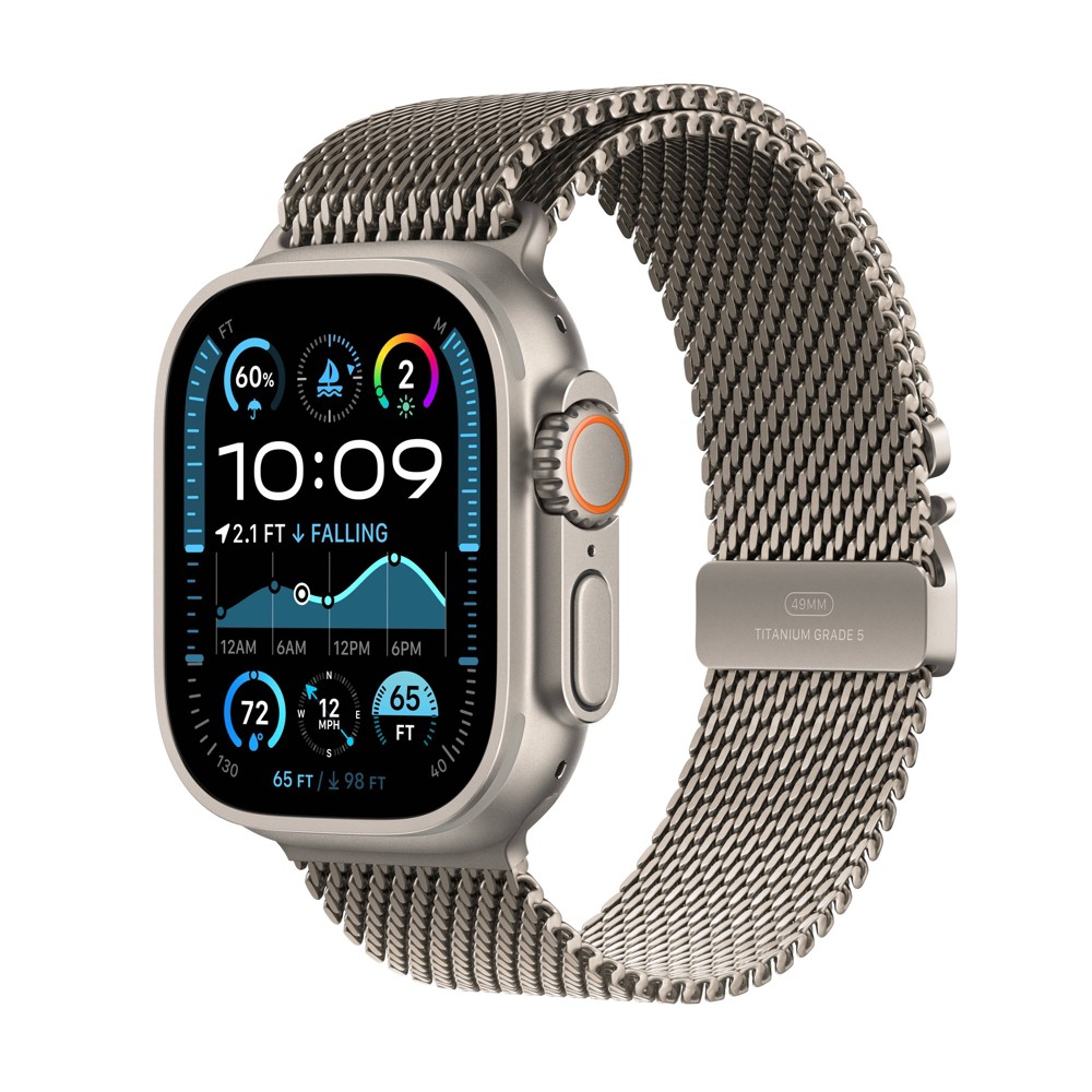 Photos - Smartwatches Apple Watch Ultra 2 GPS + Cellular 49mm Natural Titanium Case with Natural Titanium Milanese Loop - S 