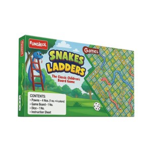 Livevie Snakes & Ladders Classic Board Game for Kids & Family, 2-4 Players - 1 of 4