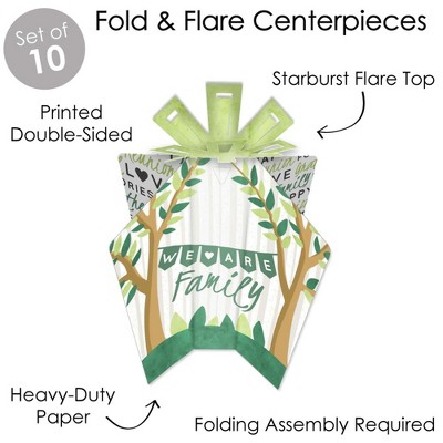 Family Tree Reunion - Fold & Flare Cardstock Centerpieces, 10-Pack