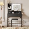 Makeup Vanity Desk with Mirror, Vanity Desk with Lights in 3 Colors, Girls Vanity Table with Charging Station, 4 Drawers - 4 of 4