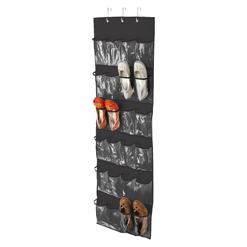 Honey Can Do Over The Door Clear Shoe Organizer And Storage Rack Black