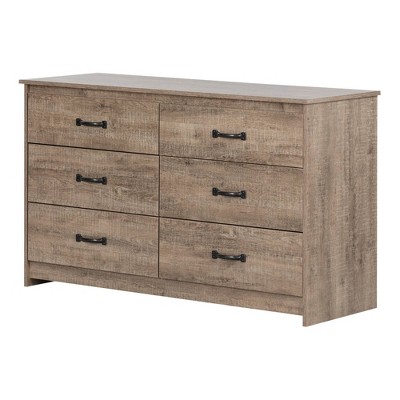 Tassio 6 Drawer Double Dresser Weathered Oak - South Shore