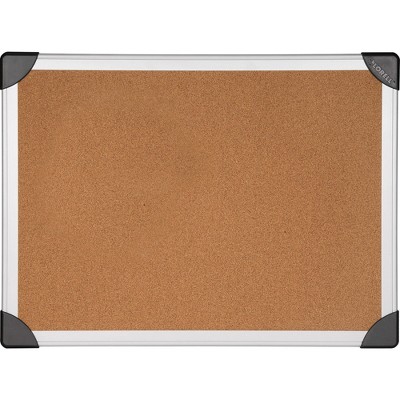 Lorell Cork Board 4'x3' Aluminum Silver/Brown 19192