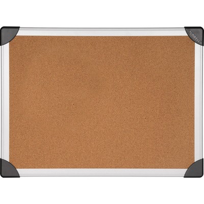 Lorell Cork Board 4'x3' Aluminum Silver/Brown 19192