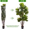 Acekool 4FT Faux Fiddle Leaf Fig Tree – Realistic Indoor Plant with 72 Silk Leaves & Weighted Black Pot for Home/Office Decor - 4 of 4