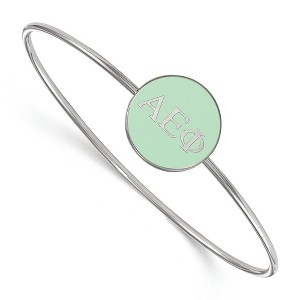 Black Bow Jewelry Sterling Silver Alpha Epsilon Phi Greek Life Bangle Bracelet 7 Inch - 1 of 3